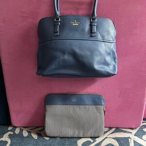 Kate Spade Blue Shoulder Bag with matching laptop bag Classic Elegance